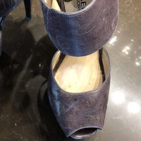 Michael Kors open toe ankle strap heels Women’s Size 6.5 Distressed Brown - Picture 9 of 9